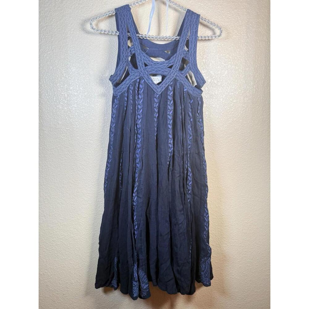 Free People‎ One-Dress- Womens-Sz XS-Black-flowey Boho